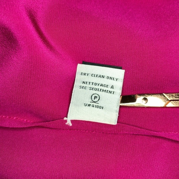Diane Von Furstenberg Prita Silk Button Down Dress Fuschia Pink Size 6 - Picture 6 of 13